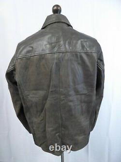 Vintage Redskins Brown Leather Chore Coat Workwear Jacket Medium Ld274