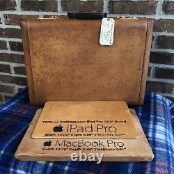 Vintage Renwick Années 1970 British Tan Distressed Leather Macbook Porte-documents R$998