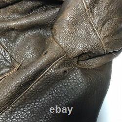 Vintage Schott Leather Jacket 42 Bomber Brown Lambskin Sheepskin Distressed États-unis