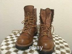 Vintage USA Brun Irlandais Setter Red Wing Work Farm Packer Trucker Boots 8 D