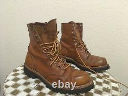 Vintage USA Brun Irlandais Setter Red Wing Work Farm Packer Trucker Boots 8 D