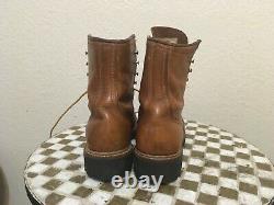 Vintage USA Brun Irlandais Setter Red Wing Work Farm Packer Trucker Boots 8 D