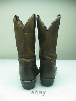 Vintage USA Distressed Chippewa Brown Leather Biker Western Boots Taille 12 D