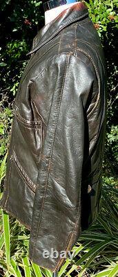 Vintage Vanson Oxford Taille 44 Cowhide Leather Jacket Zip Out Lining Distressed
