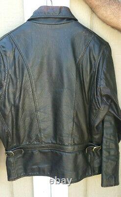 Vintage Vanson Oxford Taille 44 Cowhide Leather Jacket Zip Out Lining Distressed