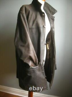 Vintage Vieux Cuir Dégonflé En Détresse Jacket Coat 44 46 48 Doux Western XL Referer