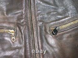 Vintage Ww2 Allemand Haelson Luftwaffe Distressed Leather Jacket Size Eu48 / S
