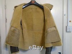 Vintage Ww2 Distressed Usaaf D1 Cuir En Peau De Mouton Flying Jacket Taille 40 Conmar