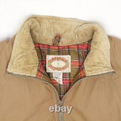 Vtg Banana Republic Mens Chore Coat L Solid Brown Full Zip Détresse Corduroy