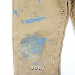Vtg Carhartt Double Front / Knee Pants Fade Paint Distress Grunge Workwear 34x28