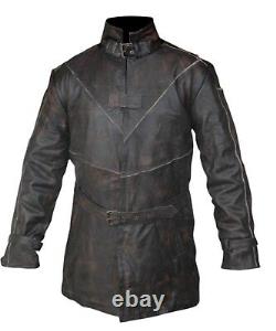 Watch Dogs Aiden Pearce Distressed Brown Genuine Leather Trench Coat