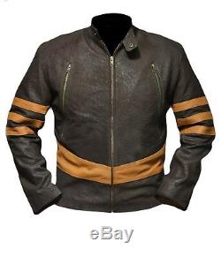 Xmen Origine Wolverine Hugh Jackman Logan Distressed Brown Et Veste Tan